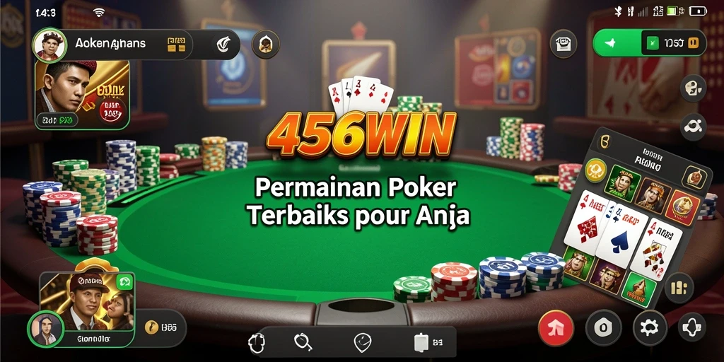 Tampilan gameplay menarik di aplikasi Poker 456WIN.