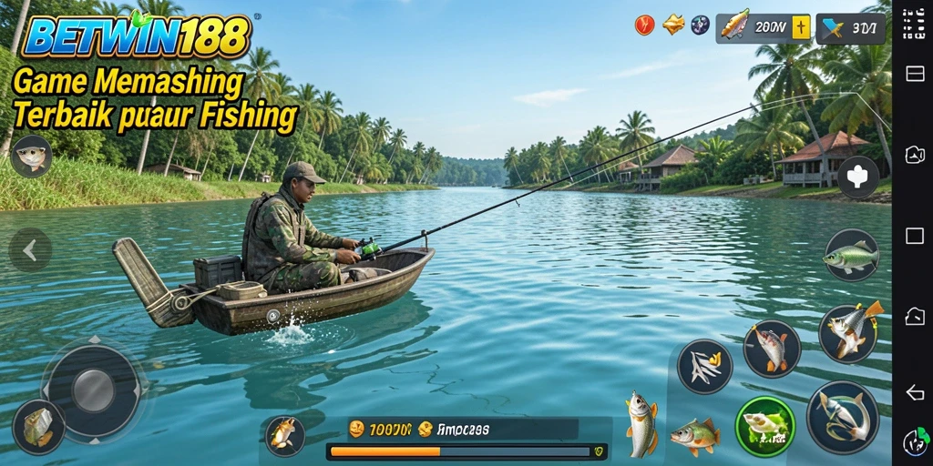 Tampilan gameplay BETWIN188 menampilkan aksi memancing yang mendebarkan.