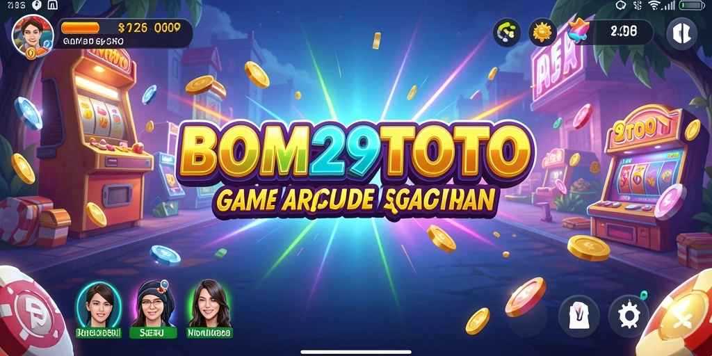 Tampilan gameplay dinamis dari BOM29TOTO yang penuh warna.