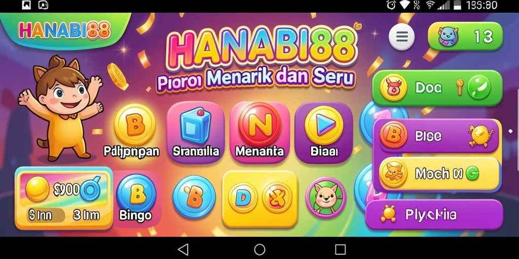 Tampilan gameplay Bingo yang seru dalam HANABI88.