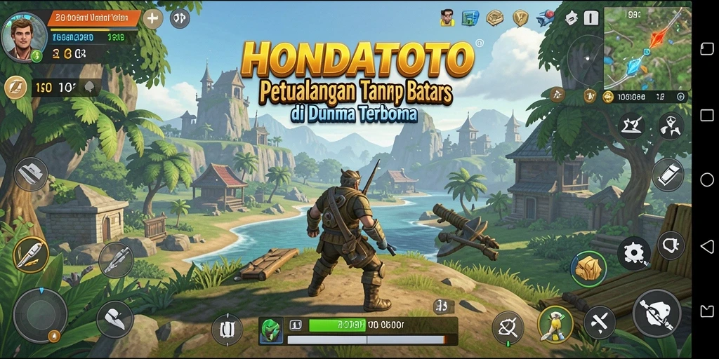 Screenshot gameplay HONDATOTO menampilkan petualangan Open World yang epik.