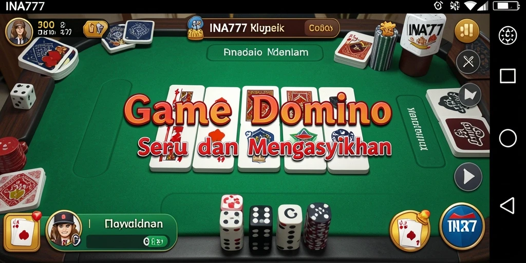 Screenshot utama menampilkan gameplay seru domino INA777.