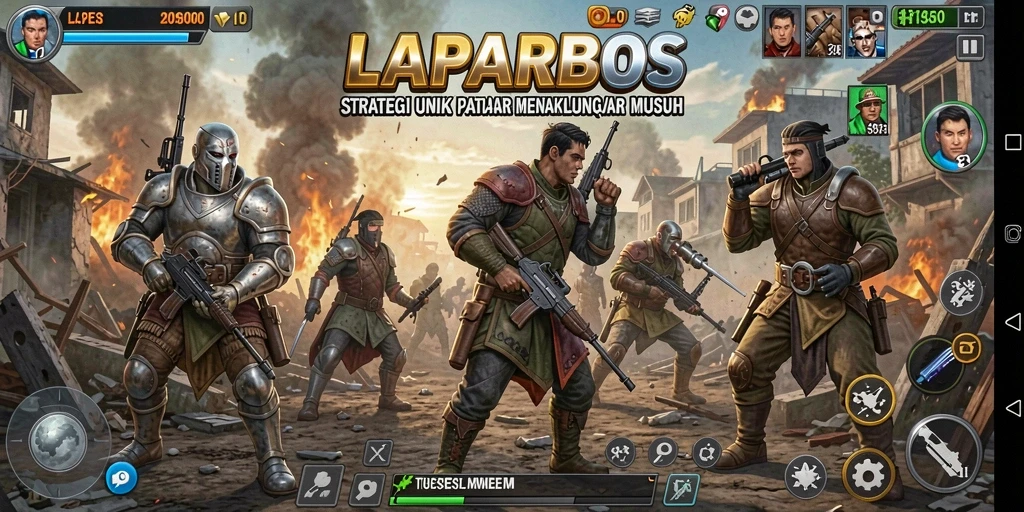 Screenshot gameplay aksi strategis dan seru dari LAPARBOS.