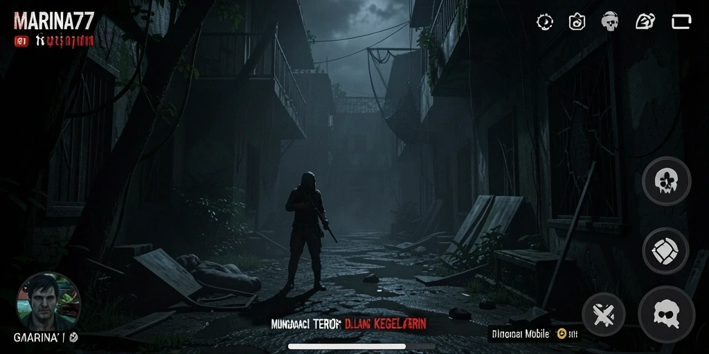 Tampilan menegangkan dari gameplay MARINA77 saat menghadapi monster.