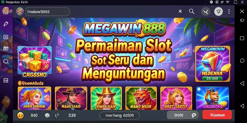 Screenshot MEGAWIN888 yang menampilkan pengalaman bermain slot yang mendebarkan.
