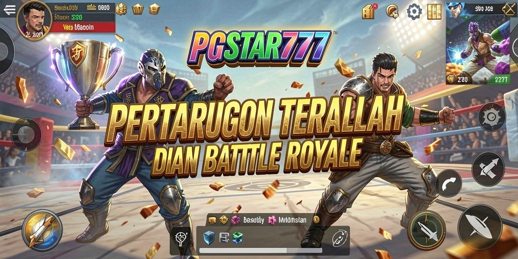 Gameplay PGSTAR777 yang seru dalam suasana Battle Royale.