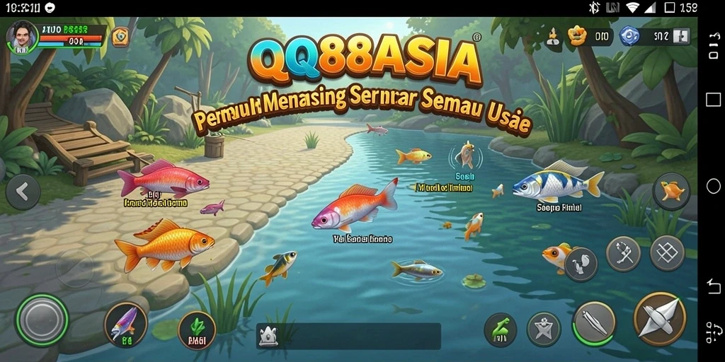 Screenshot gameplay QQ88ASIA dengan suasana memancing yang menenangkan.