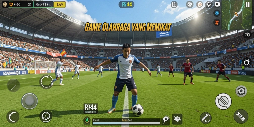 Screenshot RR44 menampilkan aksi seru dalam game olahraga.