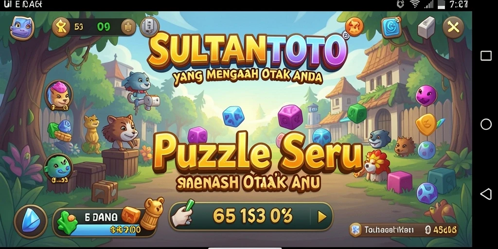Tampilan gameplay SULTANTOTO yang menarik pada level teka-teki.