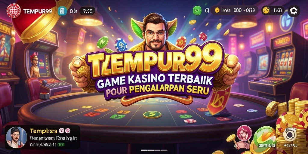 Screenshot gameplay TEMPUR99 menunjukkan suasana Kasino yang mendebarkan.
