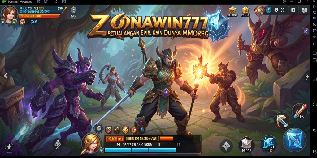 Screenshot menampilkan aksi seru dalam gameplay ZONAWIN777 MMORPG.