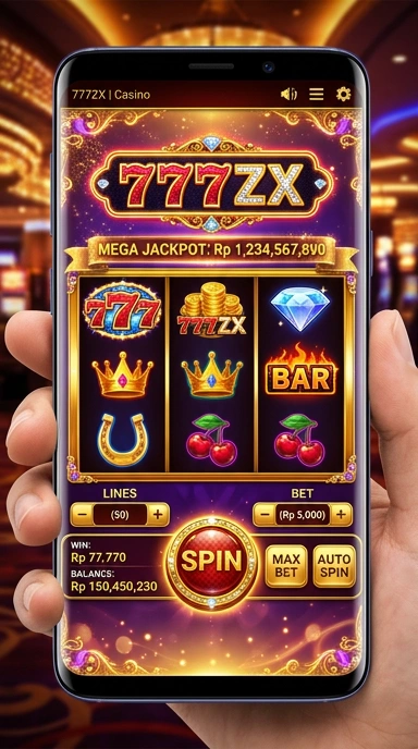 Tampilan antarmuka 777zx yang sederhana dan ramah pengguna.