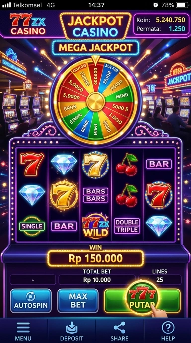 Screenshot aplikasi 777zx yang menunjukkan berbagai kategori aplikasi.
